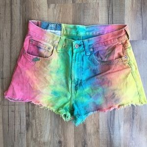 High waisted vintage Tie-dye shorts